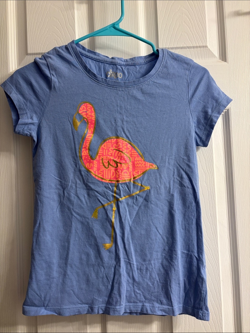 Girls Circo Bluish-Purple Tee with Flamingo graphic